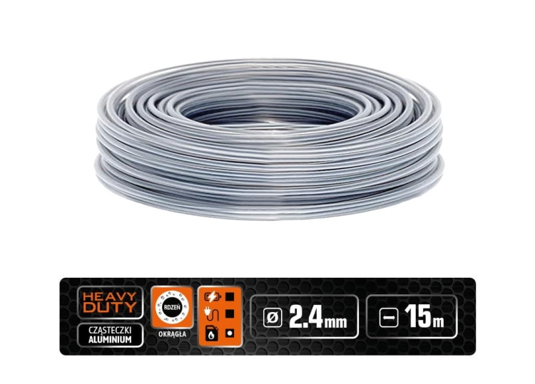 Żyłka tnąca do podkaszarek HEAVY DUTY (z rdzeniem) / Okrągła / 2.4 mm / 15 m Extreme TEGER 2