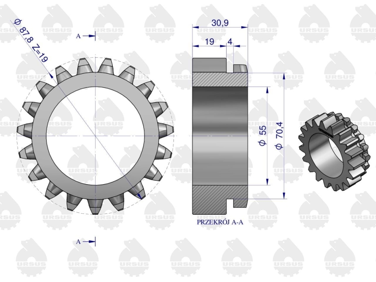 Koło sprzęgło IV biegu C-360 ORYGINAŁ URSUS  2