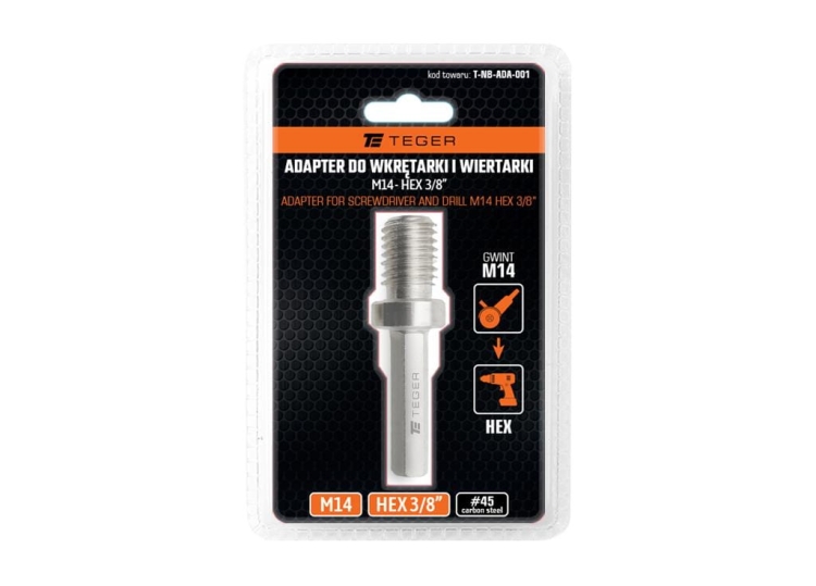 Adapter do wkrętarki i wiertarki M14 HEX 3/8" TEGER 3
