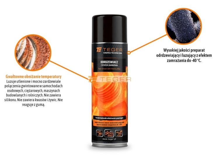 Odrdzewiacz z efektem zamrażania 500 ml TEGER 3