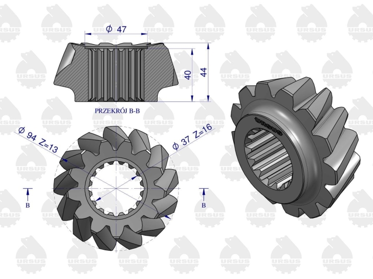 Koło atakujące przekładni głównej C-360 ORYGINAŁ URSUS 2