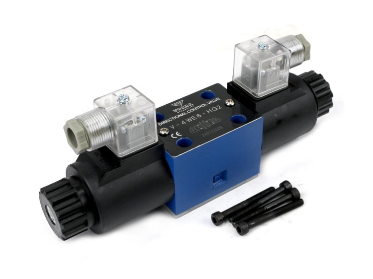 Rozdzielacz (elektrozawór CETOP 3 NG6) 3-pozycyjny 50L suwak "H" (cewki x2) 12V VOIMA