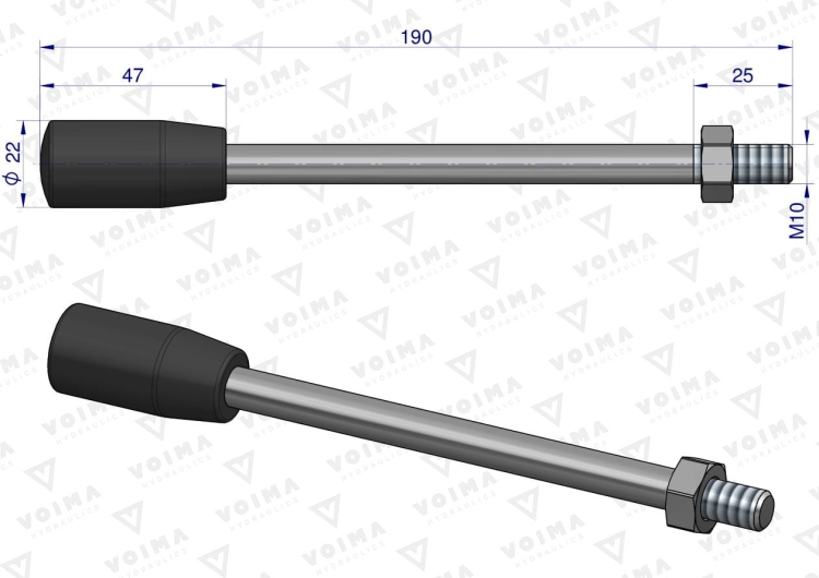 Dźwignia do rozdzielacza hydraulicznego 40L VOIMA 2