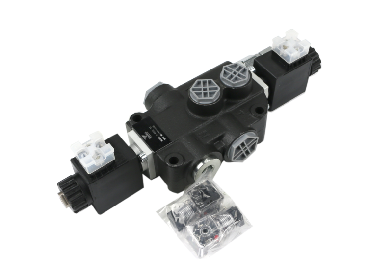 Rozdzielacz hydrauliczny 1-sekcyjny sterowany elektrycznie 12V 80L VOIMA 2