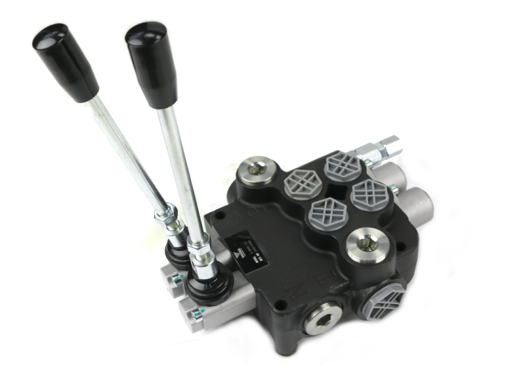 Rozdzielacz hydrauliczny 2-sekcyjny 80L z zatrzaskami VOIMA 2