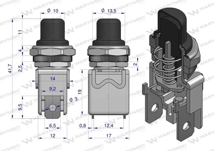 Przełącznik do Joysticka na widełki i kulki (przycisk. IC-3221. PRZYCISKJOYWK) Waryński 3
