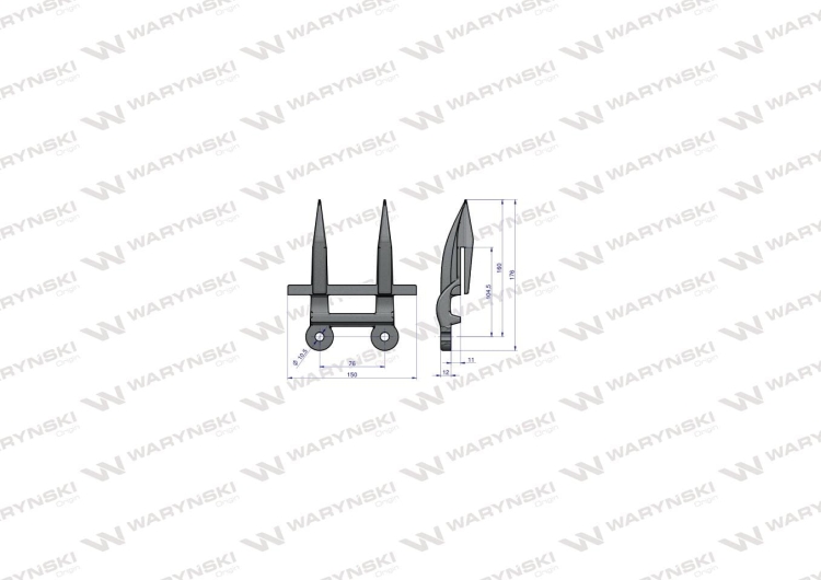 Bagnet palec podwójny hartowany zastosowanie Claas 626295.2 676235 Waryński 4