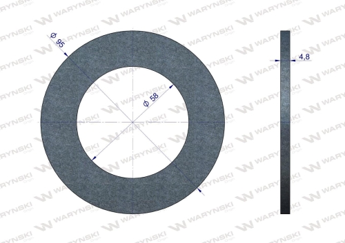 Okładzina sprzęgła ciernego wału przegubowo-teleskopowego seria 1 i 2 wymiary 95x58x4.8 WARYŃSKI 2