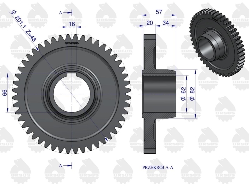 Koło zębate stałego zazębienia C-360 ORYGINAŁ URSUS 2