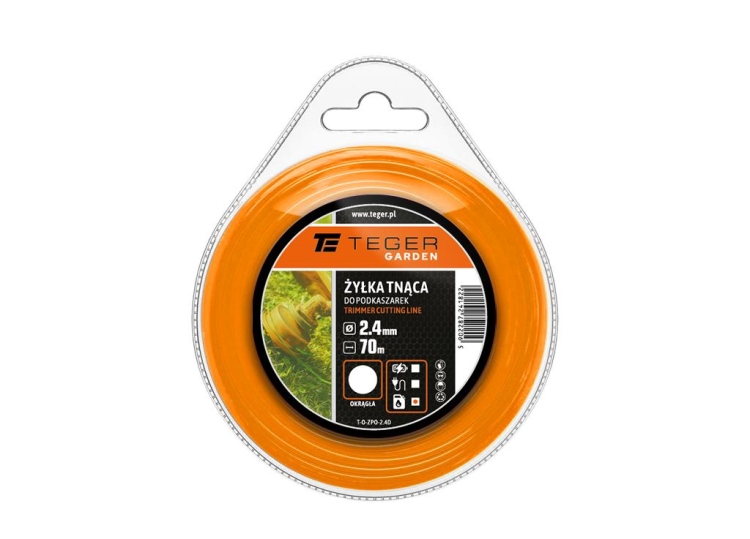 Żyłka tnąca do podkaszarek Okrągła / 2.4 mm / 70 m TEGER
