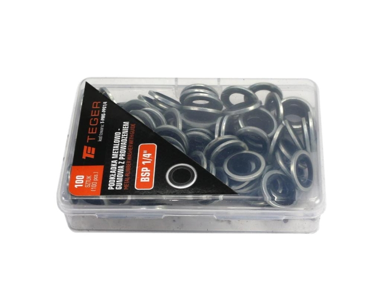 Podkładka metalowo gumowa z prowadzeniem BSP 1/4" TEGER 2