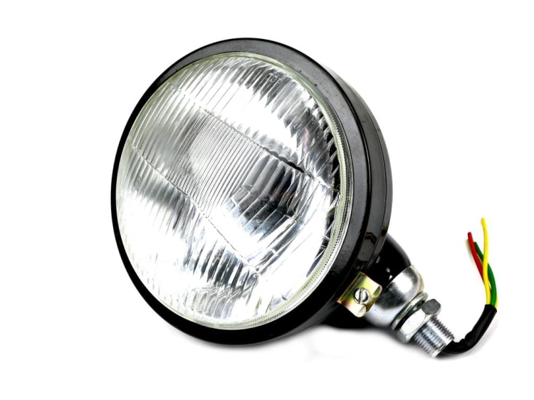 Reflektor przedni prawy (metalowy) na żarówkę z kołnierzem H4C-330/360 import