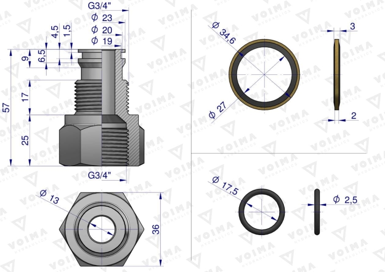 Tuleja ciśnieniowa łącząca rozdzielacze 80L VOIMA 2
