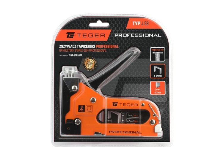 Zszywacz tapicerski PROFESSIONAL (typ J/53) / 4-14mm TEGER 2