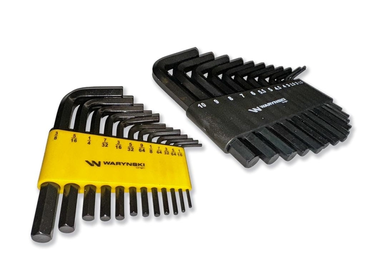Klucze hex krótkie ze stali CrV w zestawie metryczne 1,5 do 10mm i calowe 1/16 do 3/8" 25 szt Waryński