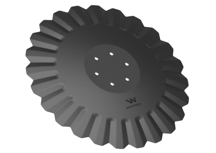 Talerz tłoczony fi 560 mocowanie 6/120 grubość 5 mm stal borowa Waryński