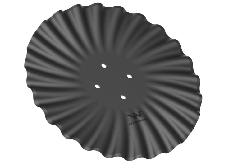 Talerz prosty falowany drobna fala 460 mocowanie 4/98 grubość 4 mm stal borowa Waryński