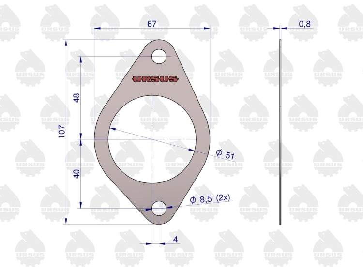 Uszczelka kolektora ssącego krążelit 0.8mm C-385 ORYGINAŁ URSUS 2