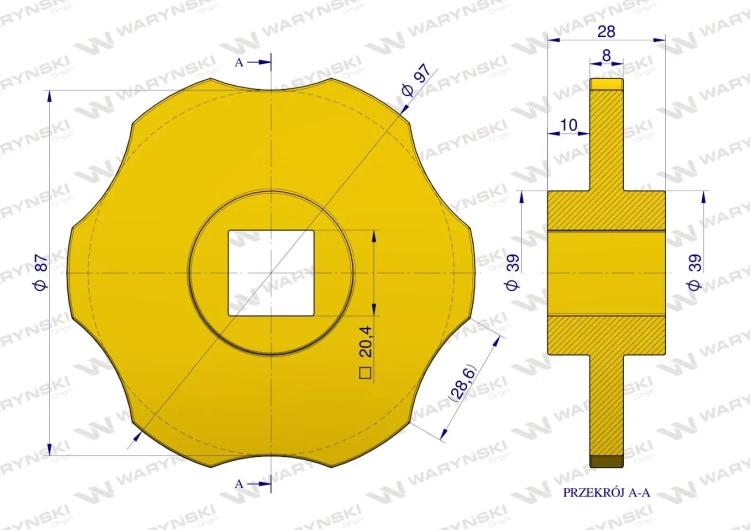 Tarcza sortująca wcięta 99 x 28 x 21 mm zastosowanie 08800251 Grimme Waryński 2