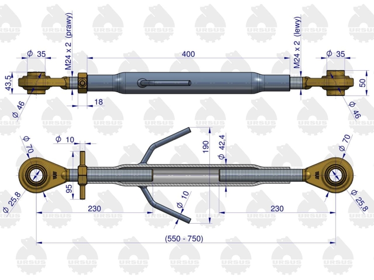 Łącznik centralny kompletny C-360 ORYGINAŁ URSUS 2