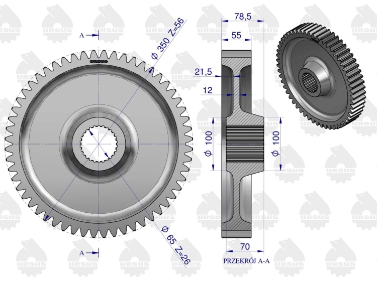 Koło zwolnicy Z-56 nowy typ C-360 ORYGINAŁ URSUS 3