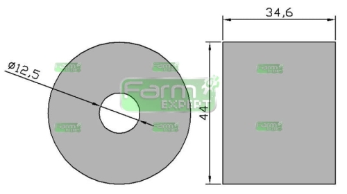 Tuleja gumowa podsiewacza 44x35mm 619342.1 Claas 2
