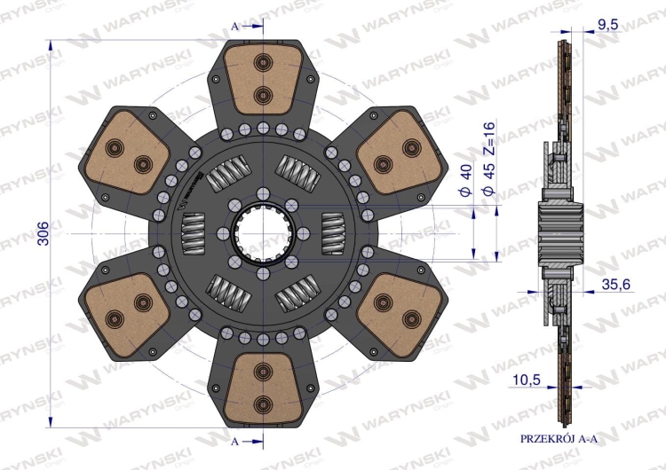Tarcza sprzęgła ceramiczna Renault 6005001440 WARYŃSKI 3