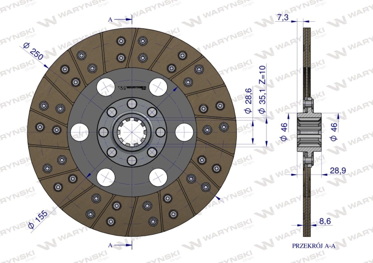 Tarcza sprzęgła John Deere AH12305 WARYŃSKI 3