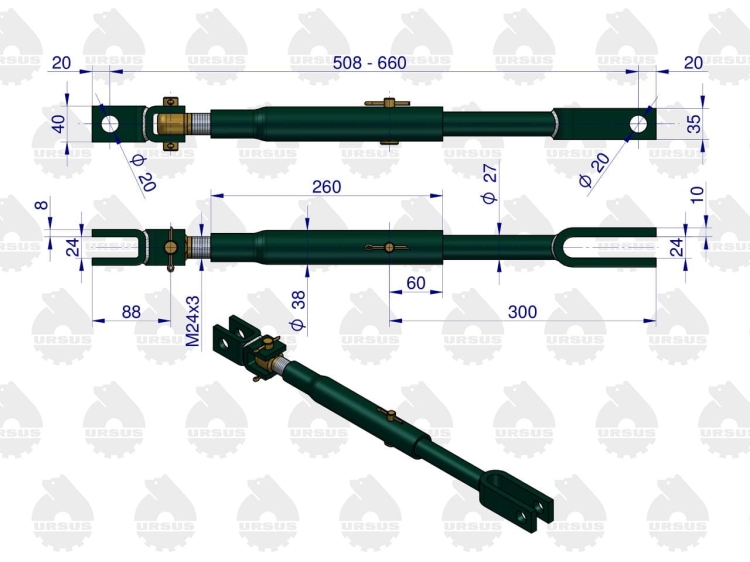 Wieszak lewy C-330 ORYGINAŁ URSUS  2