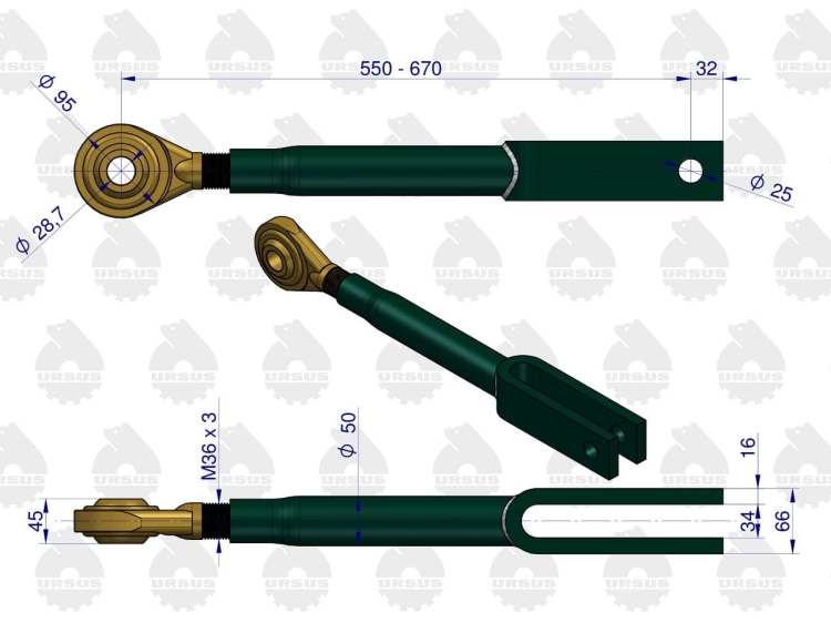 Wieszak lewy C-385 1224 1654 ORYGINAŁ URSUS 2