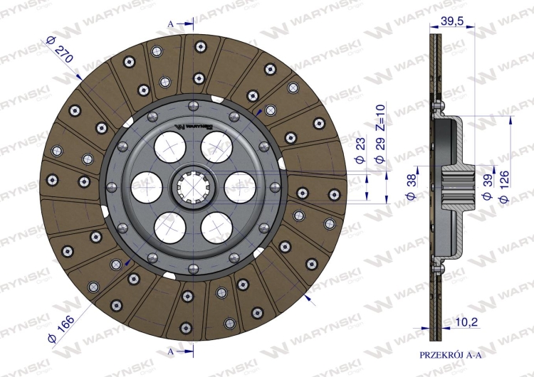Tarcza sprzęgła IMT MF 3620410M91 WARYŃSKI 3