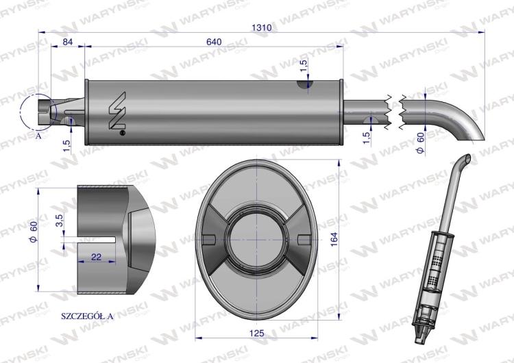 Tłumik wydechowy Belarus Mtz 80 82A Pronar INOX WARYŃSKI 3