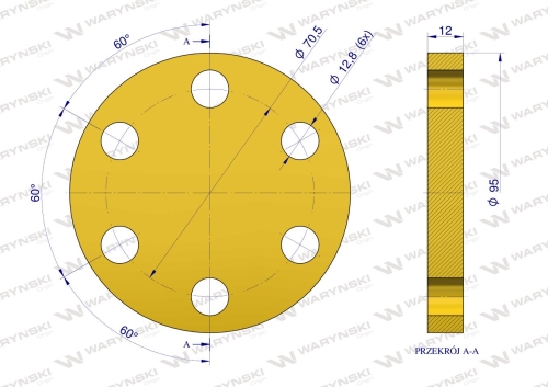 Sprzęgło elastyczne rozsiewacza Kverneland 2417578 Waryński  2