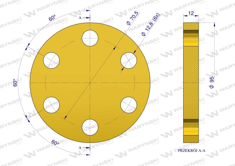 Sprzęgło elastyczne rozsiewacza Kverneland 2417578 Waryński  2