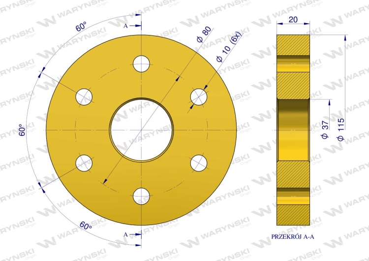 Sprzęgło elastyczne rozsiewacza RCW 2041030010 Waryński 3