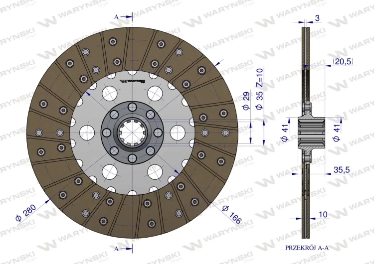 Tarcza sprzęgła New Holland 80400008 WARYŃSKI 3
