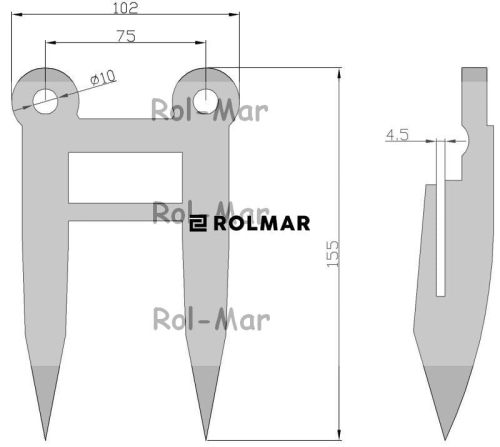 Bagnet palec podwójny Z11228 John Deere 2