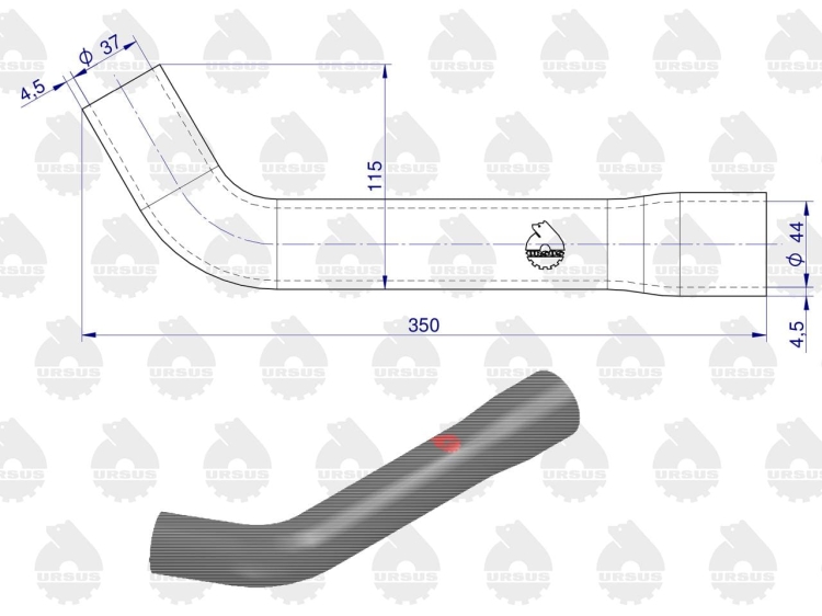 Zestaw komplet przewodów chłodnicy C-385 stary typ ORYGINAŁ URSUS 2