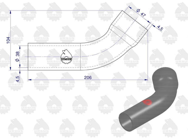 Zestaw komplet przewodów chłodnicy C-385 stary typ ORYGINAŁ URSUS 3
