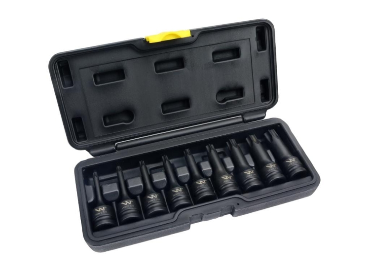 Zestaw nasadek udarowych 1/2 typu STAR TORX 9 el. ze stali CrMo Waryński