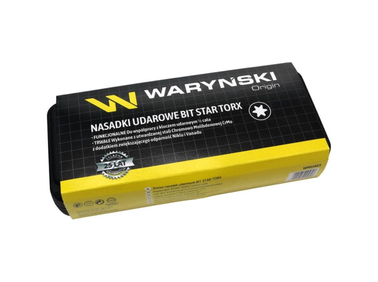 Zestaw nasadek udarowych 1/2 typu STAR TORX 9 el. ze stali CrMo Waryński 5