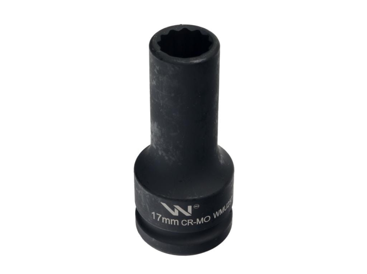 Nasadka udarowa 3/4" dwunastokątna ze stali CrMo 17mm bardzo długa D90 SLIM Waryński 2