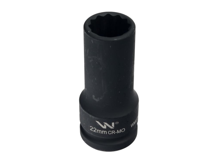 Nasadka udarowa 3/4" dwunastokątna ze stali CrMo 22mm bardzo długa D90 SLIM Waryński 2