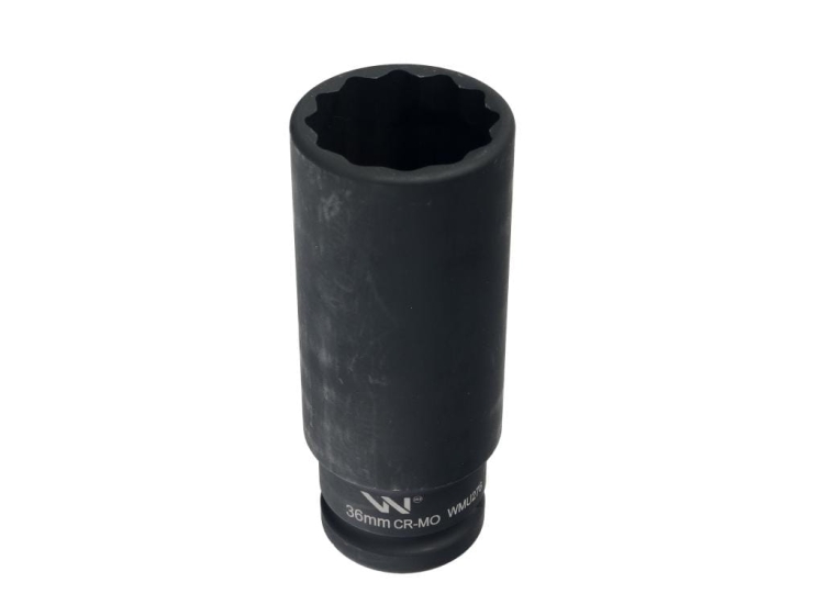 Nasadka udarowa 3/4" dwunastokątna ze stali CrMo 36mm bardzo długa D120 SLIM Waryński 2