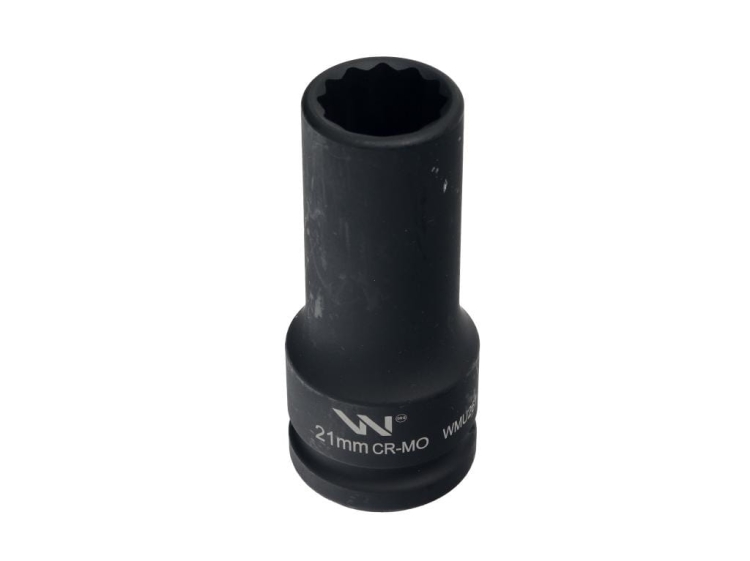 Nasadka udarowa 3/4" dwunastokątna ze stali CrMo 21mm bardzo długa D90 SLIM Waryński  2