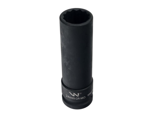 Nasadka udarowa 3/4" dwunastokątna stal CrMo 24mm bardzo długa D120 SLIM Waryński 2