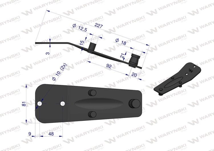 Trzymak noża kosiarka rotacyjna mała Z-070 1,35 m Waryński 3