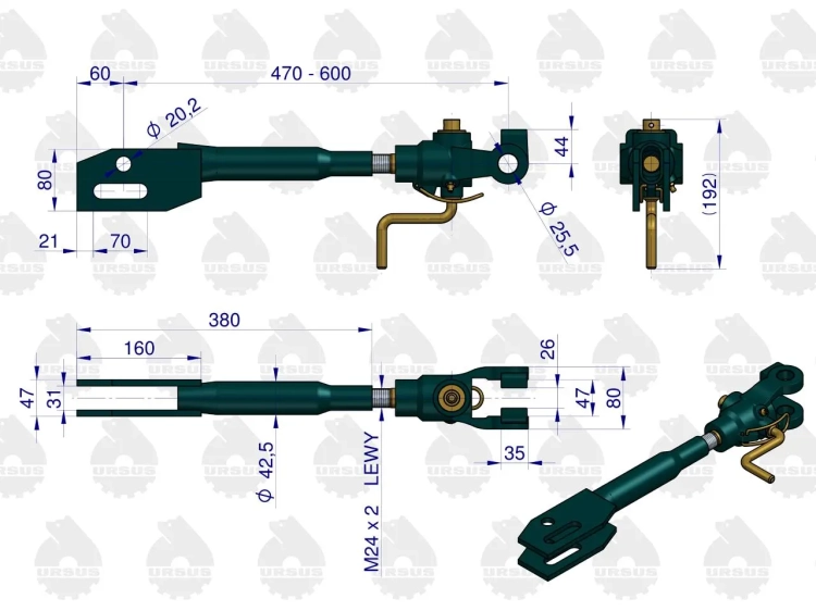 Wieszak prawy C-360 ORYGINAŁ URSUS 2