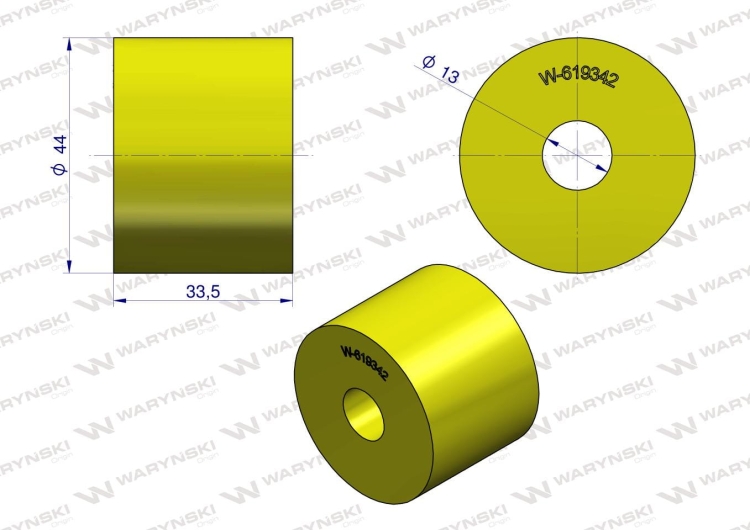 Amortyzator poliuretanowy Tuleja do podsiewacza fi44x33x13 Claas 619342 Waryński 4