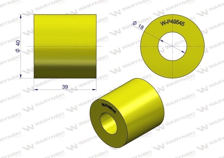 Amortyzator poliuretanowy Tuleja do podsiewacza fi39x38x17 John Deere P49545 Waryński 4